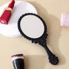 Espejo Transfronterizo, Espejo de Mano de Encaje Retro, Espejo de Maquillaje Electrochapado, Espejo Pequeño Portátil, Espejo de Tocador de Escritorio