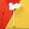 Paquete de 10 bolas de pelo para decorar tartas de cumpleaños, nubes, luna roja enchufable, nubes blancas, adornos de arcoíris para tartas, banderas.