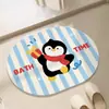 Alfombrilla absorbente de tierra de diatomeas dura de dibujos animados personalizada, alfombrilla de pie de secado rápido para baño, alfombrilla de pie antideslizante para entrada de baño y inodoro