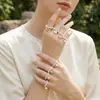 Anillo de Articulación de Perla Estilo Ins, Llavero Personalizado Hecho a Mano con Letra de Nicho