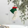 Decorações de Natal para Comércio Exterior Meias de Floco de Neve de Feltro de Lã Mini Enfeites Guirlanda para Árvore de Natal Pingentes de Pelúcia DIY