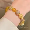 Pulseira de Citrino Loiro com Contas da Sorte e Riqueza - Novo Estilo 2025 para Mulheres, Luxo Acessível, Pulseira Exquisita de Nicho para Atrair Riqueza