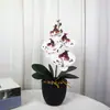 Impresión 3D Bonsái Artificial de Phalaenopsis Decoración para Hogar, Oficina, Bodas Arreglo Floral Decoración de Mesa Flores Artificiales con Tacto de PU