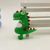 Chaveiro Pingente de Figurine de Dinossauro Desenho Animado em Borracha Macia PVC Ornamento Acessório Clássico Dinossauro Tiranossauro Rex