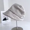 Chapéu de pescador retrô em mistura de lã para mulheres, outono e inverno, simples e versátil, faz o rosto parecer menor, chapéu de tecido quente e resistente ao frio