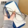 30347 Nuevo Marco de Gafas Retro de Negocios Moda para Mujer Lentes Planos Tr Modernos y Más Fáciles de Combinar Miopía Se Pueden Combinar con Grados