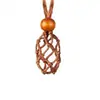 Collar Tejido con Colgante de Malla de Piedra Temu Transfronterizo Bolsillo de Malla Telescópico Ajustable Colgante de Malla Tejido a Mano con Cuentas de Madera