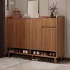 Zapatero de madera maciza para la entrada, mueble de almacenamiento para el hogar para la puerta, nuevo modelo 2025, de gran capacidad, zapatero a prueba de polvo para el pasillo fuera de la puerta