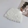 Chapéu de crochê trançado de camada dupla, espesso, estilo coreano, para outono e inverno, para mulheres, um gorro quente e estiloso de inspiração étnica