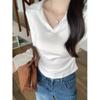 Otoño e Invierno Nuevo Coreano Cuello Polo Manga Larga Camiseta con Mascarilla Diseño para Mujer Cintura Plisada Único Chic Camisa Base
