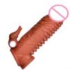 Manga para Pene para Hombre Collar de Bloqueo Alargada Engrosada Manga de Cristal Partículas Maza Vibratoria Productos para Adultos Fábrica