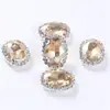 Hebilla de Cristal Soldada con Forma Especial Ovalada Aro Garra de Metal Taladro DIY Cabeza de Taladro Cosida a Mano Diadema Accesorios para Equipaje Zapatos