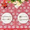 Toalha de Mesa de Natal Vermelha Transfronteiriça Decorativa Festiva para Mesa de Jantar Nova Impermeável à Prova de Óleo Poliéster Toalha de Mesa Festiva