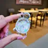 Llavero de Tortuga Luminosa Rellena de Aceite con Tortuga de Cristal Colgante de Arena Movediza Encanto de Regalo Pequeño Decoración para Bolso de Pareja Regalo