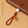 Nuevo Estilo Colgante para Teléfono Móvil Ruyi de Caqui Correa Corta para Muñeca Hombres y Mujeres Llavero con Colgante de Caqui de Vidrio Placa Antiperdida
