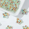 Contas Fofas de Bolinhas Pintadas à Mão, Contas de Vidro Estrela, Contas Soltas com Furo Passante, Pulseira DIY Feita à Mão, Colar, Acessórios e Materiais para Miçangas