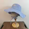 Chapéu de Pescador Japonês Estilo Campo com Aba Larga para Mulheres, Protetor Solar Primavera e Verão, Proteção UV, Chapéu de Sol Emagrecedor