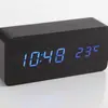 Reloj despertador electrónico de calendario perpetuo Control por voz Reloj de madera Reloj electrónico silencioso de escritorio Regalos publicitarios creativos