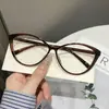 Óculos Modernos Estilo Europeu e Americano para Miopia, Lentes com Grau Personalizáveis, Design Triangular Cat-Eye, Bloqueio de Luz Azul, Lentes Sem Grau, Escolha de Influenciadores, Tamanho m
