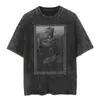 Camiseta de Algodón Lavada Suelta Oversize con Estampado de Dibujos Animados Clásicos Japoneses Estilo Europeo y Americano Elegante