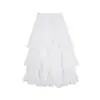 Falda Abullonada Estilo Pastel Blanca con Parches Pesados de Encaje y Malla, Nueva Falda Versátil de Alta Gama para Otoño e Invierno de Mujer