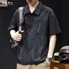 Camisa polo de lino elástico para hombre, camiseta de manga corta, marca de moda, talla grande, nuevo modelo verano 2026, camiseta fina de alta gama con bloques de color