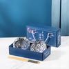 Set de Tazones y Palillos de Porcelana Azul y Blanca Estilo Japonés Regalo Tazón Caja de Regalo Vajilla de Cerámica Reunión Anual Celebración de Apertura Evento Regalos