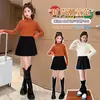 Ropa de Otoño 2025 Suéteres de Punto para Niñas Ropa de Otoño e Invierno para Estudiantes de Primaria Ropa de Punto para Niñas Camisas Base de Cuello Semi Alto Estilo Nuevo