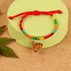 Festival del Bote del Dragón Zongzi Tejido a Mano Pulsera de Cuerda de Colores Bolsita para Niños y Adultos Cuerda Roja para la Mano Tejida a Mano