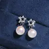 Acessórios DIY Base para Brinco de Pérola Estilo Estrela Prata de Lei S925, Brincos de Luxo Leve de Alta Qualidade, Base de Prata 7-12