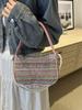Bolso tejido con cadena de perlas para mujer, nuevo bolso bandolera de verano de moda 2024, bolso de mano versátil.