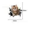 Pegatinas de coche de gato lindo con personalidad en simulación 3D Pegatinas de vidrio para coche de gatito Pegatinas protectoras contra arañazos en la puerta P81