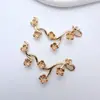 Cobre Chapado en Oro Alta Retención de Color Estilo Palacio Rama de Flor Antigua Pendientes Colgante DIY Hecho a Mano Pendientes Collar Pulsera Material Accesorios