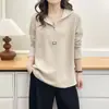 Especial 200 jin hermana gorda otoño nuevo simple versátil cremallera cuello semiabierto con capucha sudadera top 1126