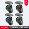 Cargador de Teléfono Móvil USB de Carga Súper Rápida de 66W Qc3.0+Tipo C con Luz de Anillo para Uso en Barco, Coche y Vehículo