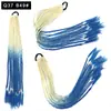 Pelucas Trenzadas de Colores Estilo Europeo y Americano, Coletas de Color Degradado, Trenzas de Espiga de Celebridades de Internet, Trenzas de Boxeadora de Tres Hebras para Discoteca