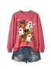 Amazon eBay estación independiente moda divertida versátil mujer fantasma calabaza murciélago lazo sudadera transfronterizo