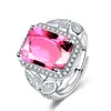 Anillo Mariposa Diamante Caibao Rosa Amarillo Azul Blanco ins Trendy Viento Frío Apertura Diamante Completo Elegante Versátil Anillo Celebridad de Internet
