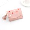 Nueva cartera corta para mujer, estilo coreano, sencillo, estilo europeo y americano, monedero para estudiante con forma de corazón.