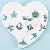 Accesorios Populares de Serie Marina Transfronterizos Accesorios para Joyería DIY de Aleación Colgante Colgante de Serie de Animales Azul Lago