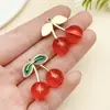 Serie de frutas de simulación creativa gota de aceite tridimensional colgante chapado cinco colores cereza colgante accesorios para pendientes collar DIY