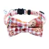 Fábrica directa de joyería para mascotas transfronteriza collar para gato con lazo impreso campana hebilla de seguridad collar para gato anti-asfixia