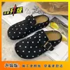 Estilo Coreano Otoño 2025 Nueva Llegada Ropa de Abrigo Lunares Perezosos Suela Gruesa Retro Zapatos Cerrados para Mujer sin Cordones Zapatillas Otoño/Invierno Birkenstock