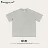 Camiseta de Hombre de Manga Corta de Algodón Puro de Doble Hilo Sencilla de Moda de Marca Primavera y Verano 2025 Talla Grande Holgada Dopamina Camiseta Top Deportivo