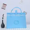 Bolso de Mano de Gato de Fieltro Nuevo Lindo Oso de Dibujos Animados Simple Color Sólido Bolsa de Compras Gran Capacidad Bolso Tote Portátil