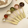 Juego de cucharas medidoras de acero inoxidable 304, 6 piezas, con varios tamaños y marcas, para hornear, medir ingredientes y dispensar leche en polvo o café