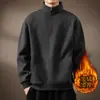 Sudadera Americana de Alto Nivel, Suave y Ceroso, Peso Pesado, Media Cremallera con Cuello Alto para Hombre en Otoño, Nueva, Holgada, Talla Grande, Camisa Polo Retro