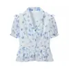 Ins estilo europeo y americano 2026 nueva moda temperamento ropa de mujer al por mayor viaje diario camisa estampada traje de falda corta