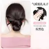 Peruca coque de botão de flor de pena de galinha para mulheres, cabelo humano realista, parte de trás da cabeça cheia, coque baixo, elegante e despojado, penteado de coque com franja