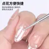 Set de 5 Piezas de Bolígrafo de Punto para Uñas de Acero Inoxidable Personalizado Doble Punta Escultura Pintura Punto Perla Tirar Línea Gancho Flor Manicura Herramientas